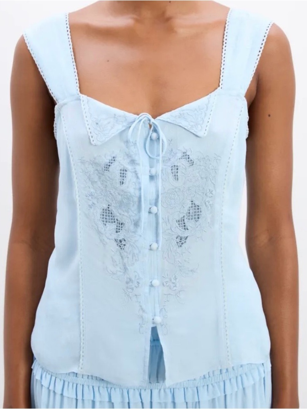 Damson Madder charlotte cami - blue monika jacquard top